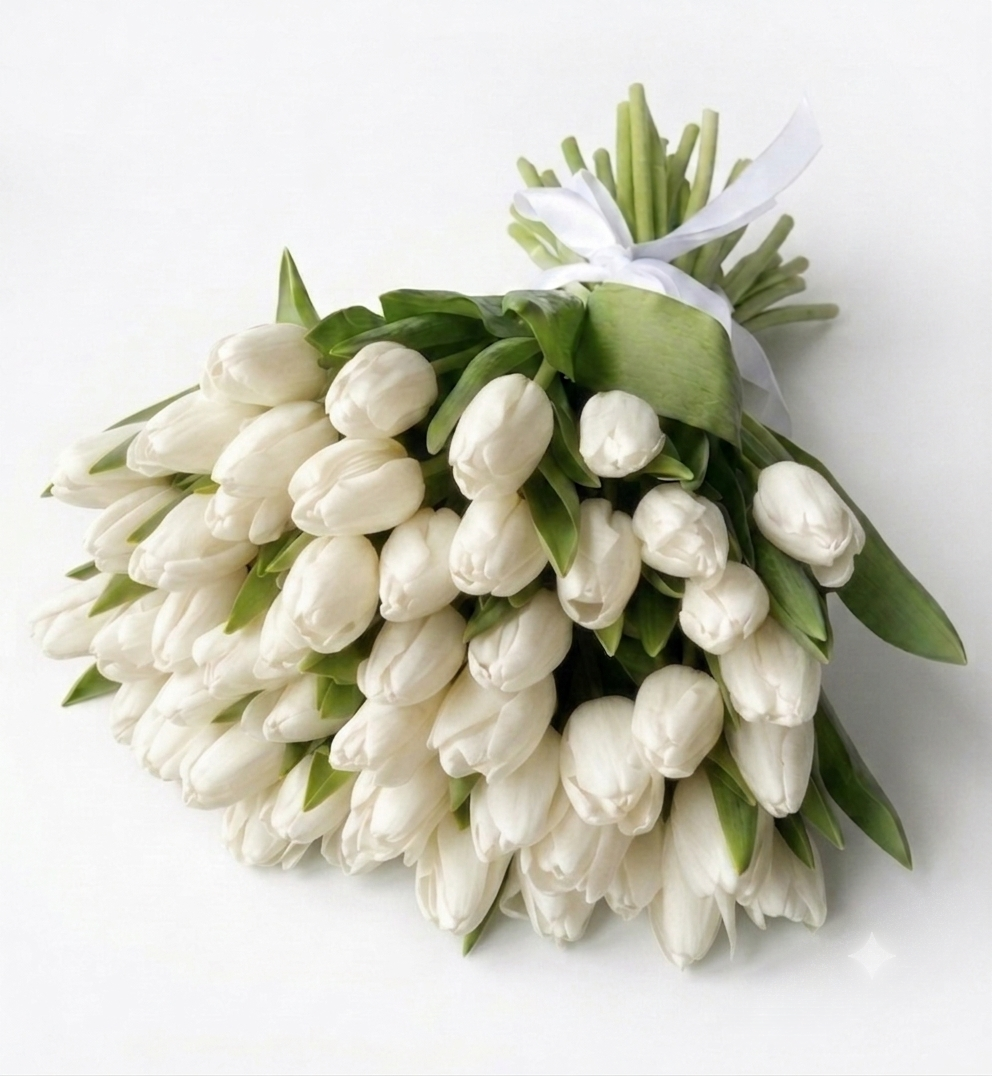 La Pureté Royal- White Tulips