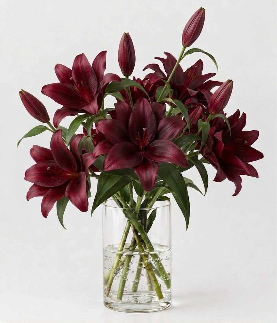 Dark Red Lilium Bouquet
