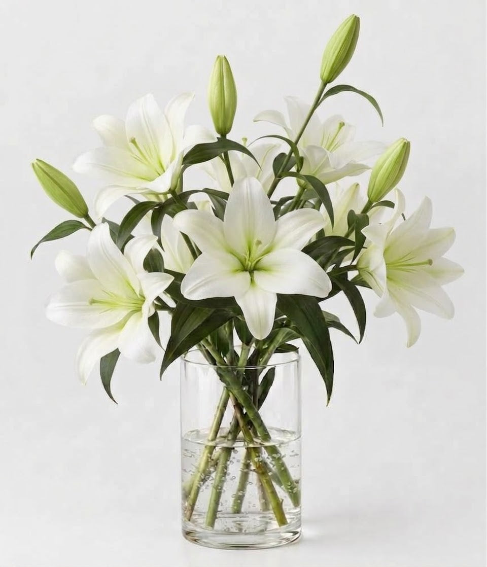 White Oriental Lilium Bouquet